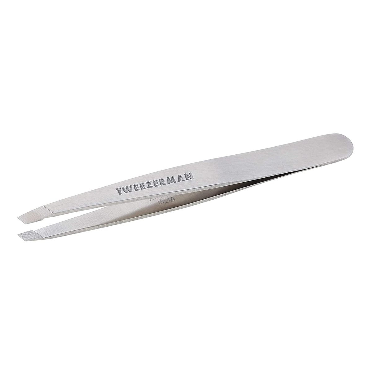 Tweezerman Edelstahl Schrägpinzette – Augenbrauenpinzette für Damen und Herren (Klassischer Edelstahl)