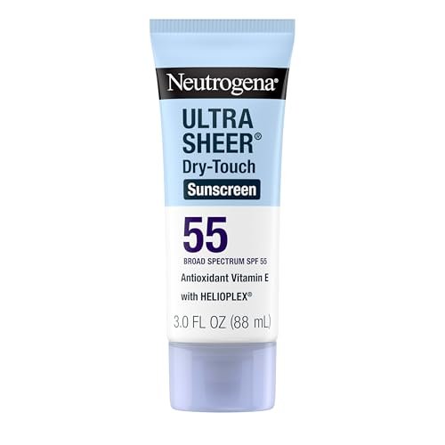 Neutrogena Ultra Sheer Dry-Touch Sonnenschutz Lotion SPF 55 für Gesicht und Körper, Leichte Nicht Fettende Breitband UVA/UVB Schutz, Wasserbeständig (80 Min), 89 ml