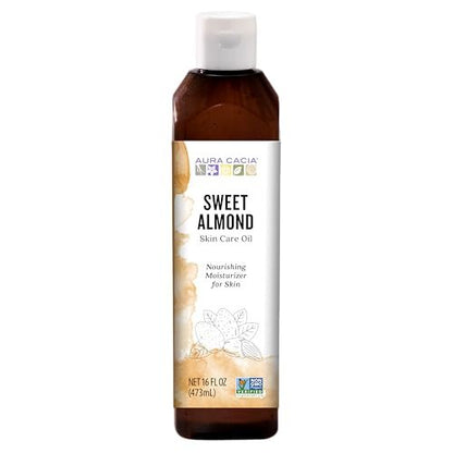 Aura Cacia Süßmandelöl Hautpflegeöl, 480 ml, natürliche Quelle hautnährender Fettsäuren & Lipide, ohne Parabene