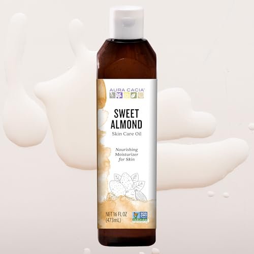 Aura Cacia Süßmandelöl Hautpflegeöl, 480 ml, natürliche Quelle hautnährender Fettsäuren & Lipide, ohne Parabene