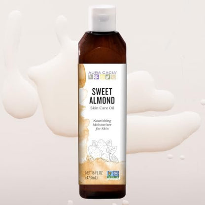Aura Cacia Süßmandelöl Hautpflegeöl, 480 ml, natürliche Quelle hautnährender Fettsäuren & Lipide, ohne Parabene