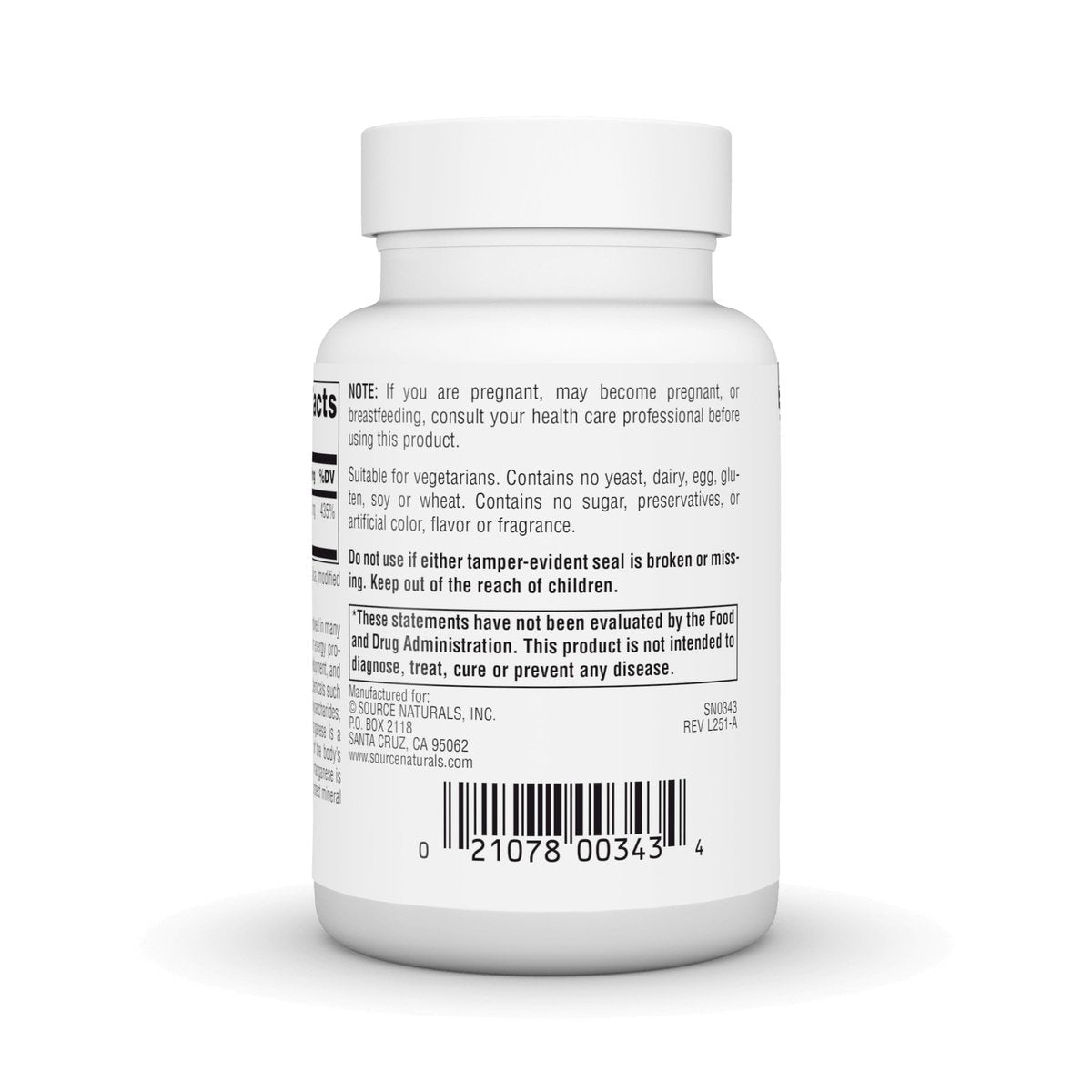 Source Naturals Mangan, Aminosäurekomplex – Unterstützt die Energieproduktion* – 10 mg – 250 Tabletten