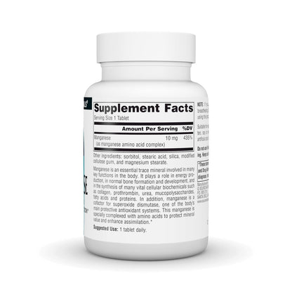 Source Naturals Mangan, Aminosäurekomplex – Unterstützt die Energieproduktion* – 10 mg – 250 Tabletten