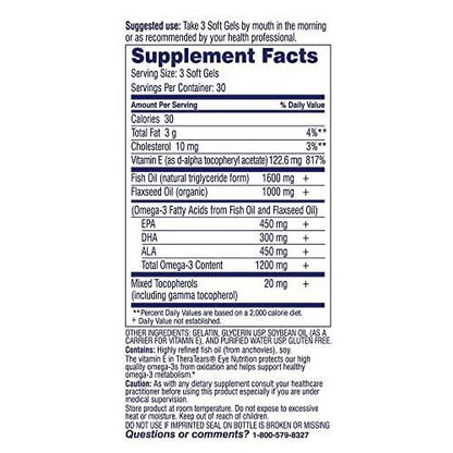 TheraTears Omega-3 Supplement 1200mg – 90 Kapseln für gesunde Augen
