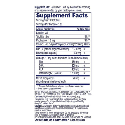 TheraTears Omega-3 Supplement 1200mg – 90 Kapseln für gesunde Augen