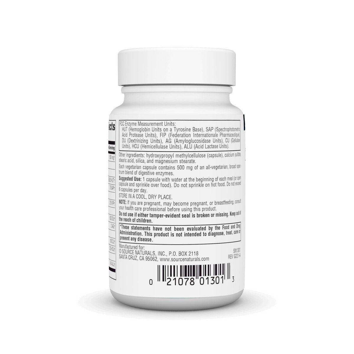 Source Naturals Essential Enzymes 500mg – Bio-Aligned Mehrfachenzym-Komplex für die Verdauung, gegen Blähungen und Verstopfung – 60 vegane Kapseln