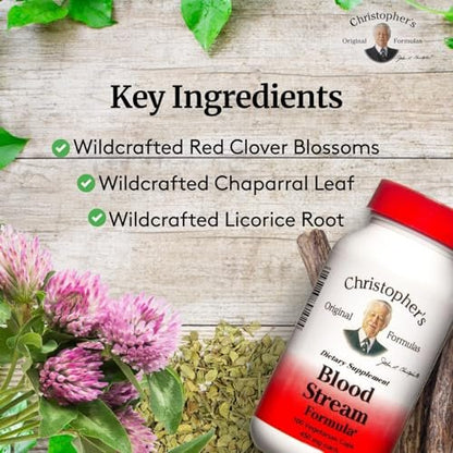 Christopher's Original Formulas Blood Stream Formula – Blutkreislauf-Unterstützung für reines Blut und gesunde Venen (100 Kapseln)