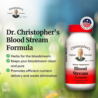 Christopher's Original Formulas Blood Stream Formula – Blutkreislauf-Unterstützung für reines Blut und gesunde Venen (100 Kapseln)