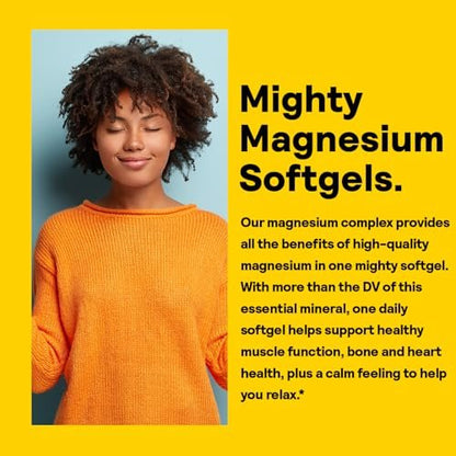 NATURE'S LIFE SoftMag 500 mg – Magnesium-Komplex für Knochen-, Muskel- und Herzgesundheit – Leicht zu schluckende Softgels – 60-Tage-Garantie, 60 Portionen, 60 Stück