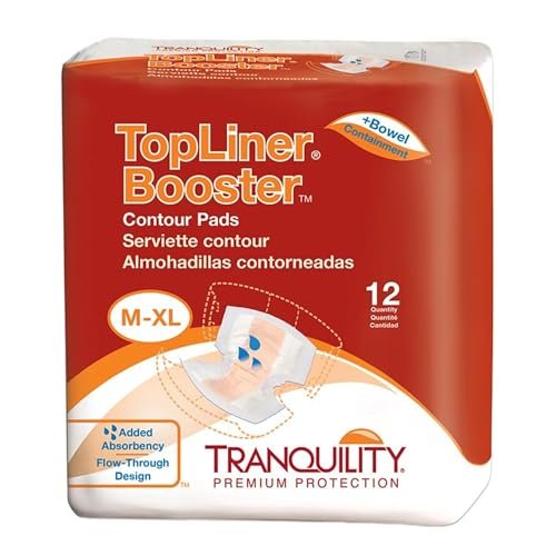 Tranquility TopLiner® Saugkissen für Stuhlinkontinenz – Konturform (54 x 34 cm) – 12 Stück