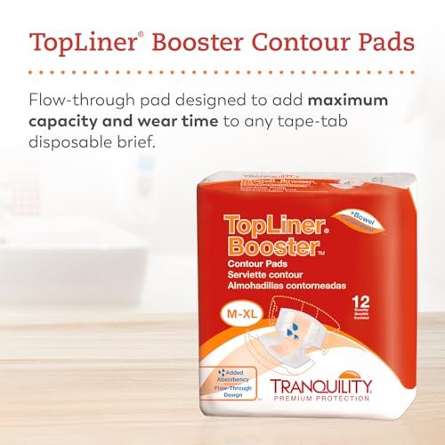 Tranquility TopLiner® Saugkissen für Stuhlinkontinenz – Konturform (54 x 34 cm) – 12 Stück