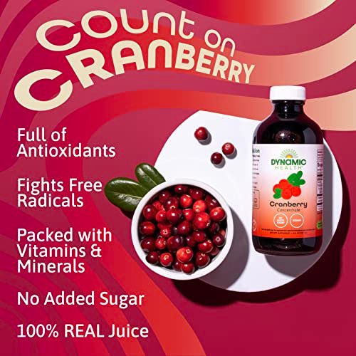 Dynamic Health Pure Cranberry Saft Konzentrat, ungesüßt, natürliche Antioxidantien-Unterstützung, ohne Zuckerzusatz, 237 ml