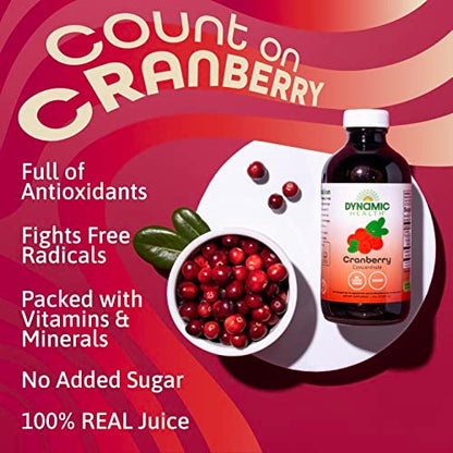Dynamic Health Pure Cranberry Saft Konzentrat, ungesüßt, natürliche Antioxidantien-Unterstützung, ohne Zuckerzusatz, 237 ml