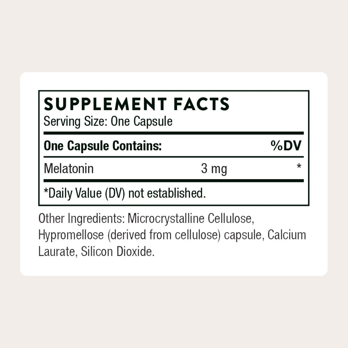 THORNE Melaton-3 – 3 mg Melatonin Kapseln – Unterstützt natürliche Schlafrhythmen, erholsamen Schlaf & Entspannung – NSF-zertifiziert für Sport – Gluten-, Milch- & Sojafrei – 60 Kapseln