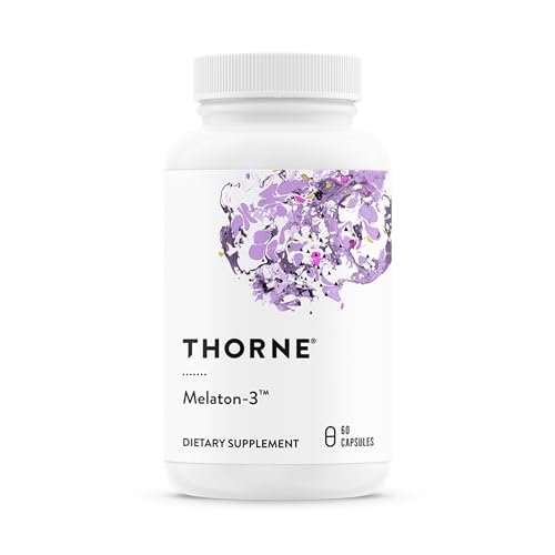 THORNE Melaton-3 – 3 mg Melatonin Kapseln – Unterstützt natürliche Schlafrhythmen, erholsamen Schlaf & Entspannung – NSF-zertifiziert für Sport – Gluten-, Milch- & Sojafrei – 60 Kapseln