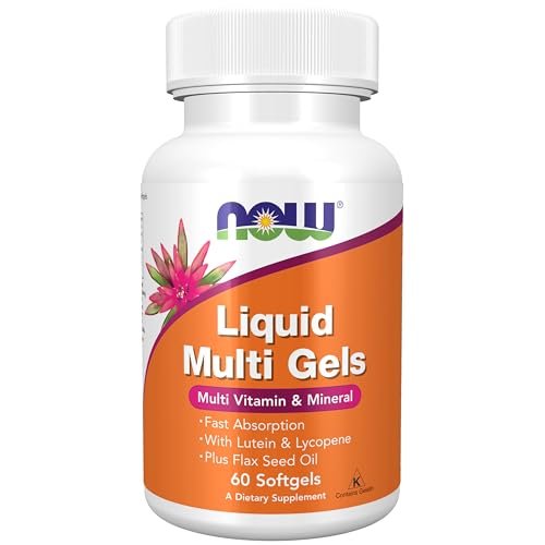 NOW Foods Nahrungsergänzungsmittel, Flüssig-Multi-Gels mit Lutein und Lycopin, plus Leinsamenöl, 60 Softgels