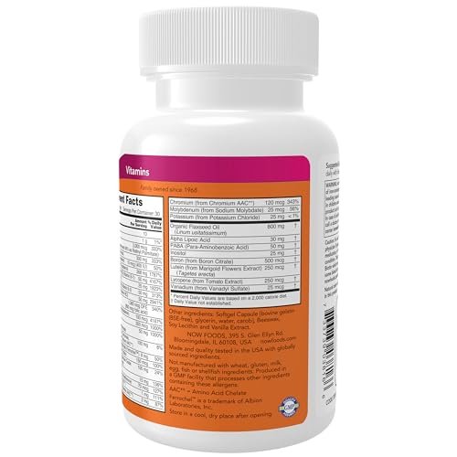 NOW Foods Nahrungsergänzungsmittel, Flüssig-Multi-Gels mit Lutein und Lycopin, plus Leinsamenöl, 60 Softgels