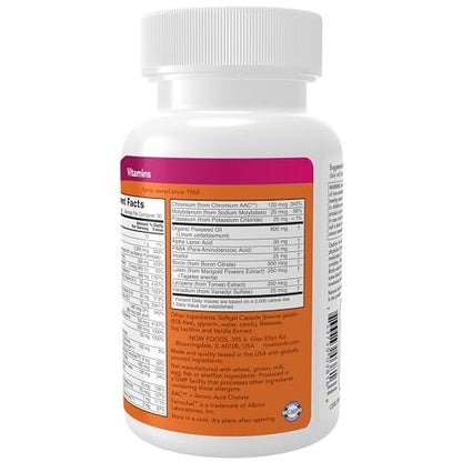 NOW Foods Nahrungsergänzungsmittel, Flüssig-Multi-Gels mit Lutein und Lycopin, plus Leinsamenöl, 60 Softgels