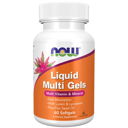 NOW Foods Nahrungsergänzungsmittel, Flüssig-Multi-Gels mit Lutein und Lycopin, plus Leinsamenöl, 60 Softgels