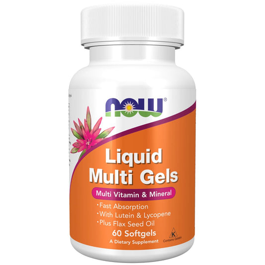NOW Foods Nahrungsergänzungsmittel, Flüssig-Multi-Gels mit Lutein und Lycopin, plus Leinsamenöl, 60 Softgels