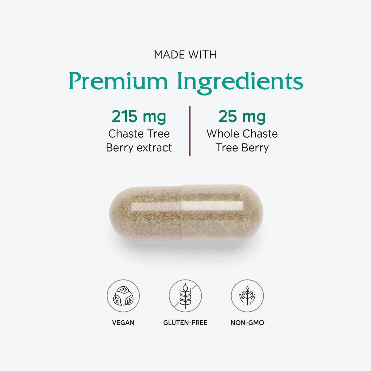 Vitanica Mönchspfeffer-Extrakt – Vitex-Kapseln für Frauen, Hormonbalance und Menstruationszyklus-Unterstützung, nicht-GVO, vegan, 2-Monats-Vorrat, 60 Kapseln