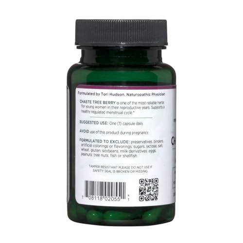 Vitanica Mönchspfeffer-Extrakt – Vitex-Kapseln für Frauen, Hormonbalance und Menstruationszyklus-Unterstützung, nicht-GVO, vegan, 2-Monats-Vorrat, 60 Kapseln
