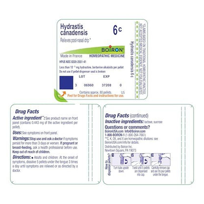 Boiron Hydrastis Canadensis 6C Homöopathisches Mittel bei postnasalem Tropfen - 80 Kügelchen