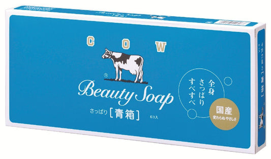 COW BRAND Seife Blue Box 85g 6er-Pack – milde Gesichtsseife & Körperpflege