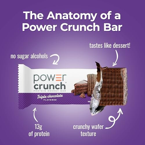 Power Crunch Protein Energy Wafer Bars, Triple Chocolate, 1,4 Unzen (12er Pack)