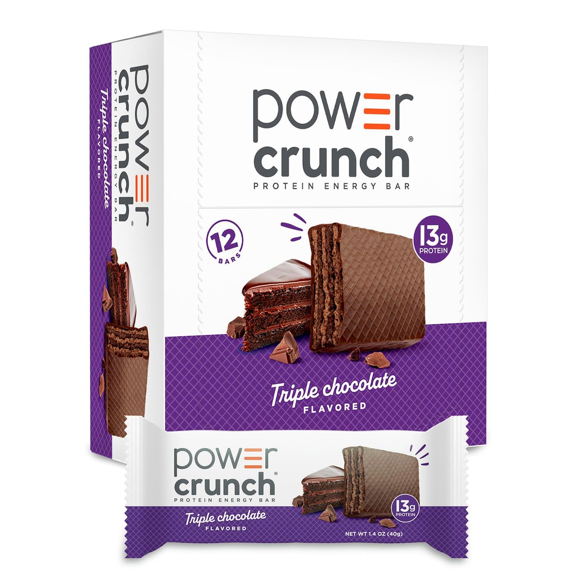 Power Crunch Protein Energy Wafer Bars, Triple Chocolate, 1,4 Unzen (12er Pack)
