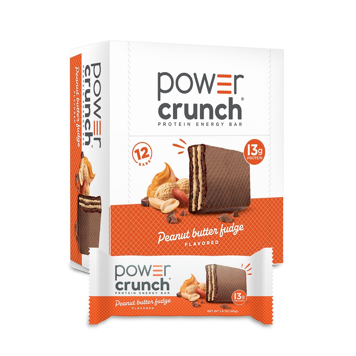 Power Crunch Protein Energy Wafer Bars, Erdnussbutter-Schokolade, 1,4 Unzen (12er Pack)