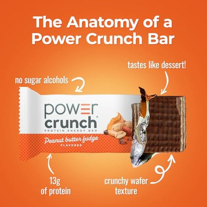 Power Crunch Protein Energy Wafer Bars, Erdnussbutter-Schokolade, 1,4 Unzen (12er Pack)