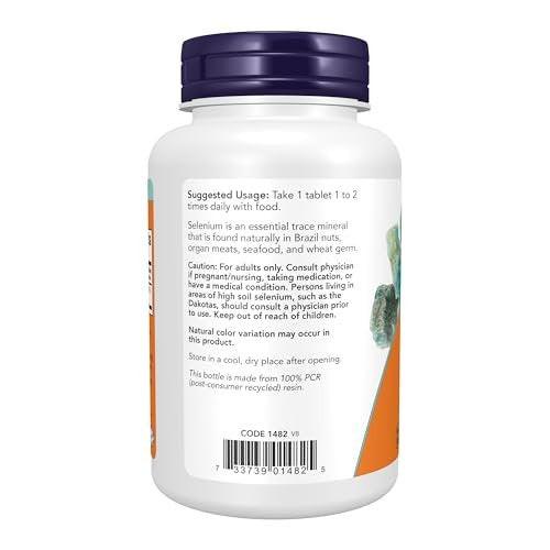 NOW Foods Selen 100 mcg – L-Selenomethionin, 250 Tabletten – Essentielles Mineral für Immunsystem & Schilddrüse