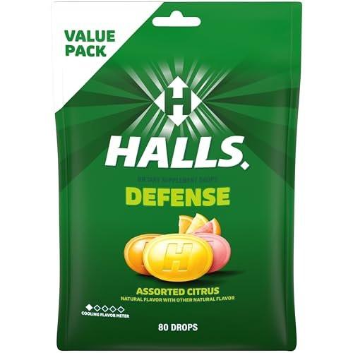 HALLS Defense Vitamin C Lutschtabletten mit Zitrusgeschmack – 80er-Pack