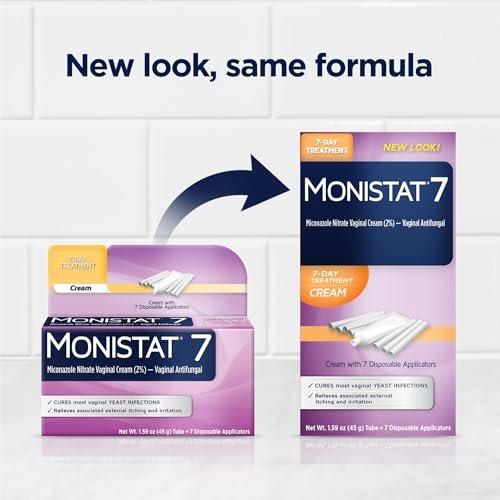 Monistat 7-Tage-Pilzinfektion Behandlung für Frauen, Miconazol Creme (45g Tube) & 7 Applikatoren, zur Linderung von leichtem vaginalem Juckreiz