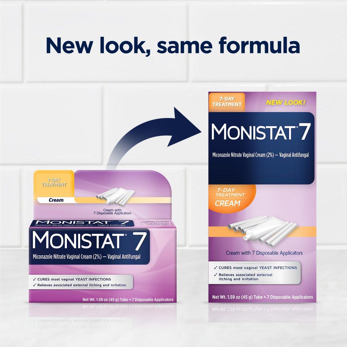 Monistat 7-Tage-Pilzinfektion Behandlung für Frauen, Miconazol Creme (45g Tube) & 7 Applikatoren, zur Linderung von leichtem vaginalem Juckreiz