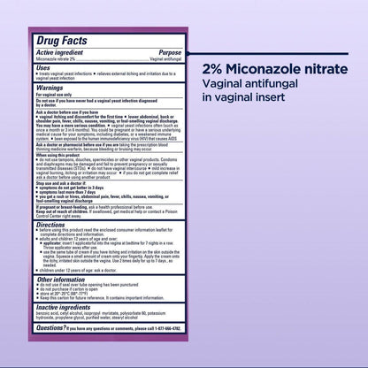 Monistat 7-Tage-Pilzinfektion Behandlung für Frauen, Miconazol Creme (45g Tube) & 7 Applikatoren, zur Linderung von leichtem vaginalem Juckreiz