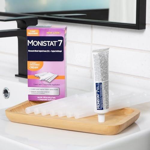 Monistat 7-Tage-Pilzinfektion Behandlung für Frauen, Miconazol Creme (45g Tube) & 7 Applikatoren, zur Linderung von leichtem vaginalem Juckreiz