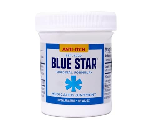 Blue Star Anti-Juckreiz-Salbe – Schnelle Linderung bei trockener, juckender Haut, Hautausschlag, Ringelflechte, rissigen Fersen & mehr – Hydrocortisonfrei & steroidfrei – 56 g