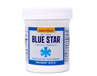 Blue Star Anti-Juckreiz-Salbe – Schnelle Linderung bei trockener, juckender Haut, Hautausschlag, Ringelflechte, rissigen Fersen & mehr – Hydrocortisonfrei & steroidfrei – 56 g