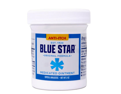 Blue Star Anti-Juckreiz-Salbe – Schnelle Linderung bei trockener, juckender Haut, Hautausschlag, Ringelflechte, rissigen Fersen & mehr – Hydrocortisonfrei & steroidfrei – 56 g