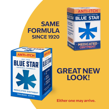 Blue Star Anti-Juckreiz-Salbe – Schnelle Linderung bei trockener, juckender Haut, Hautausschlag, Ringelflechte, rissigen Fersen & mehr – Hydrocortisonfrei & steroidfrei – 56 g