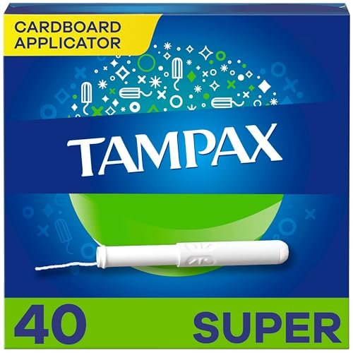 Tampax Papptampons Super Saugfähigkeit, Anti-Rutsch-Griff, LeakGuard Rock, unparfümiert, 40 Stück