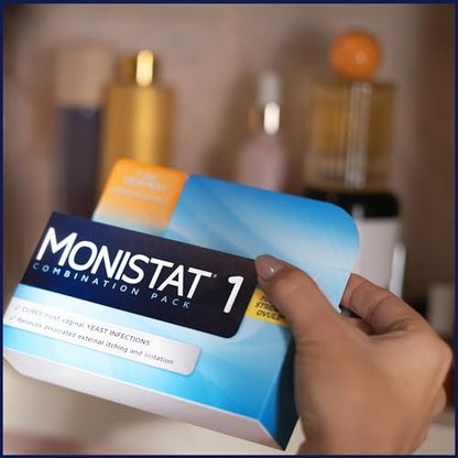 Monistat 1-Tag Behandlung von Scheidenpilzinfektionen für Frauen, 1 vorgefüllter Tioconazol-Crem-Applikator, schnelle Linderung bei vaginalem Juckreiz