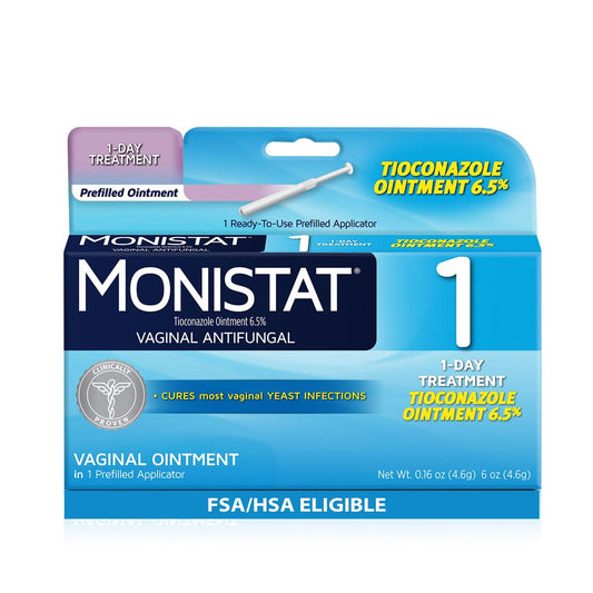 Monistat 1-Tag Behandlung von Scheidenpilzinfektionen für Frauen, 1 vorgefüllter Tioconazol-Crem-Applikator, schnelle Linderung bei vaginalem Juckreiz
