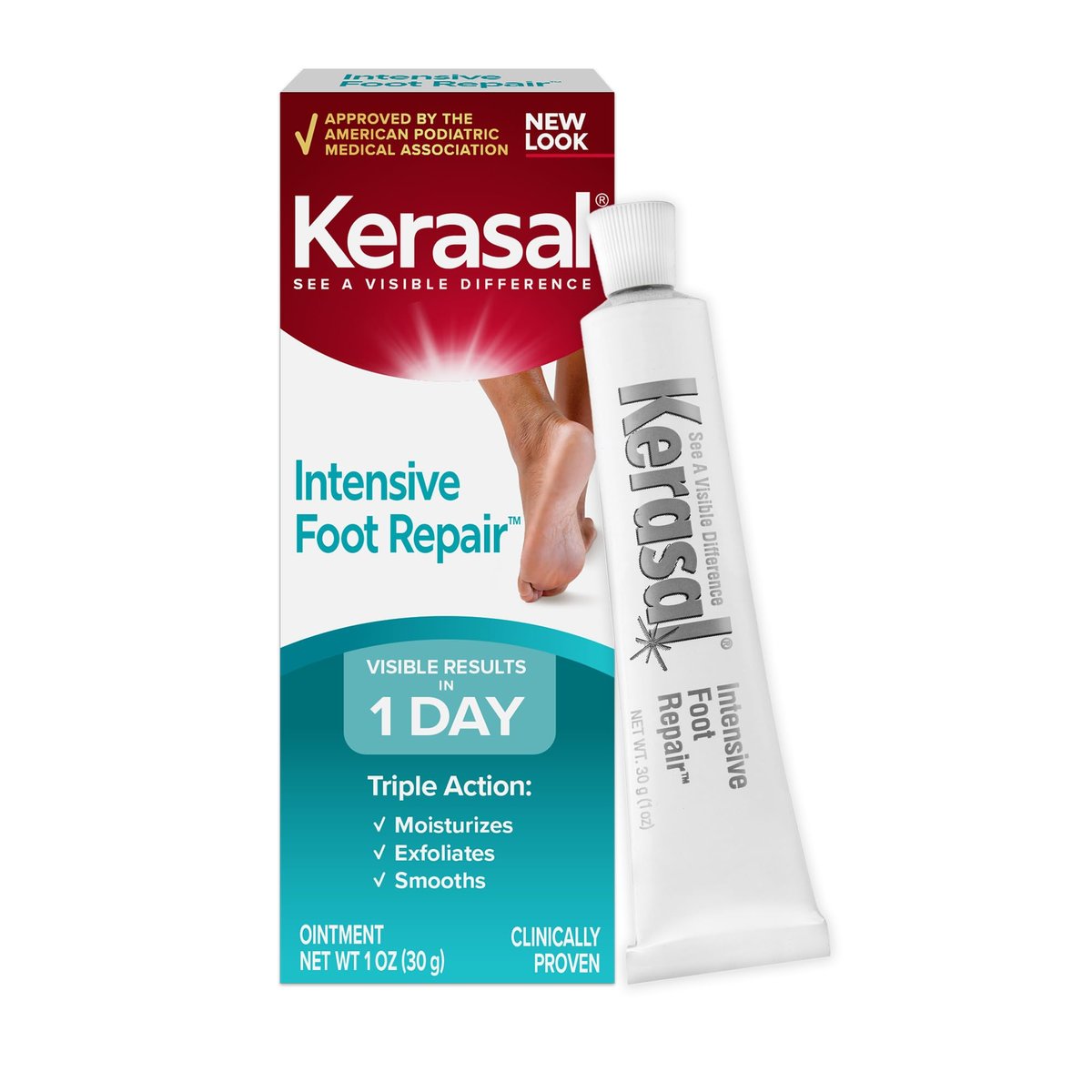Kerasal Intensive Foot Repair – Heilende Fußcreme für rissige Fersen und trockene Füße, 28 g