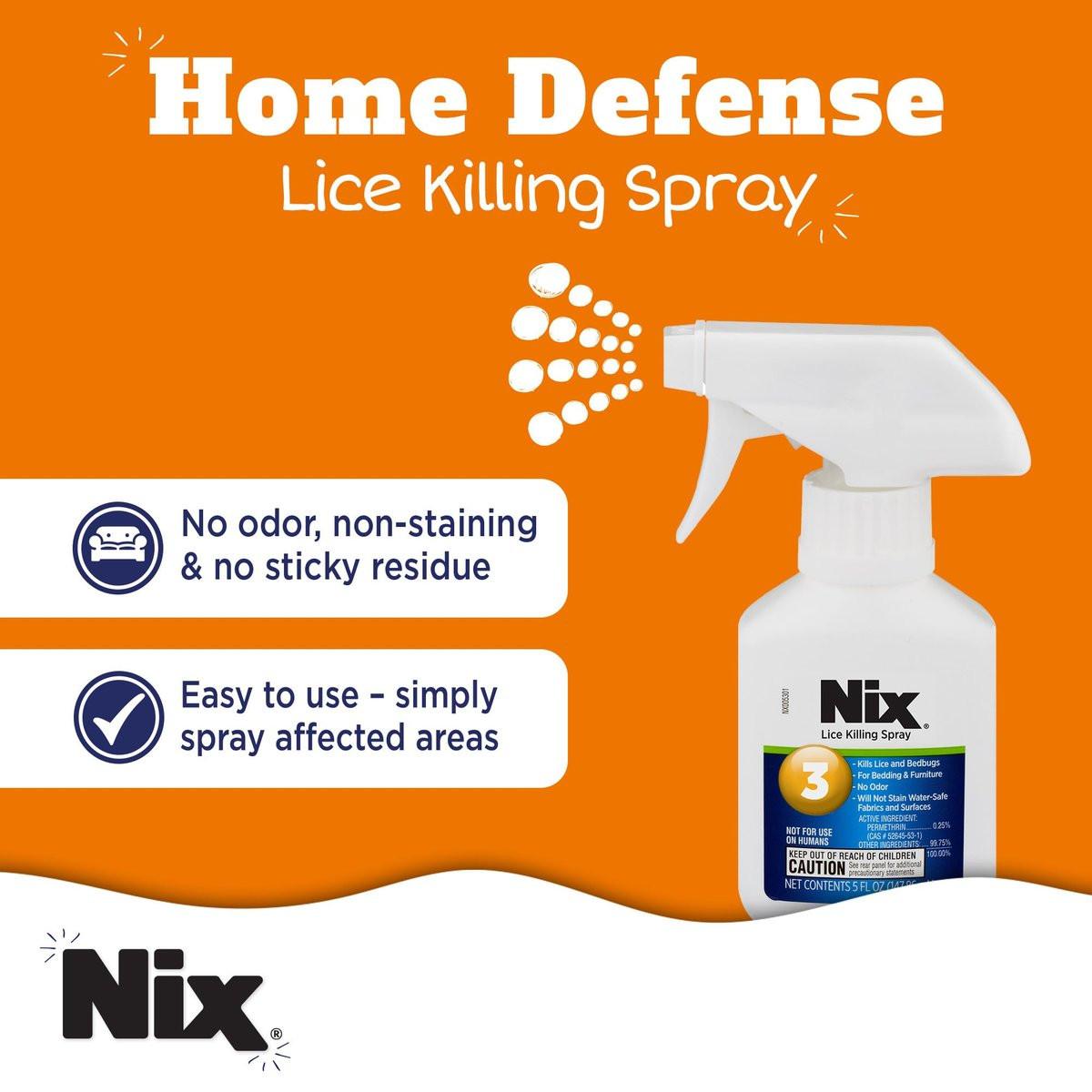 Nix Läuse- und Bettwanzen-Spray für Zuhause, tötet Läuse auf Bettwäsche und Möbeln, geruchsfrei und nicht färbend, 148 ml