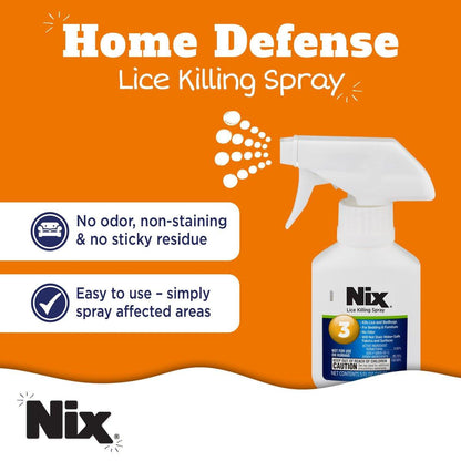 Nix Läuse- und Bettwanzen-Spray für Zuhause, tötet Läuse auf Bettwäsche und Möbeln, geruchsfrei und nicht färbend, 148 ml