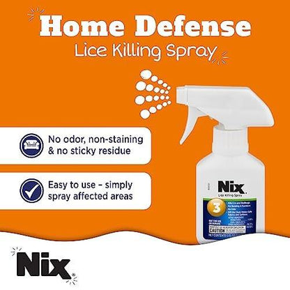 Nix Läuse- und Bettwanzen-Spray für Zuhause, tötet Läuse auf Bettwäsche und Möbeln, geruchsfrei und nicht färbend, 148 ml