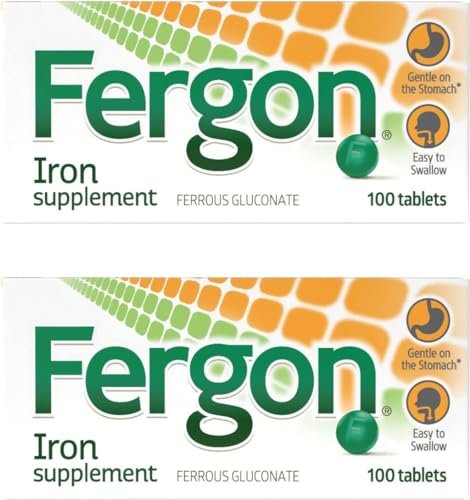 Fergon Hochdosiertes Eisen – 27 mg Eisen pro Tablette, 100 Tabletten – Leicht löslich und gut verträglich